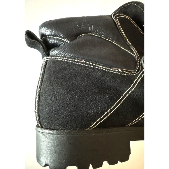 Gran Sasso Hiking Boots Women's 9M Black Suede Leather Lug Sole Fashion Italy - Picture 11 of 12